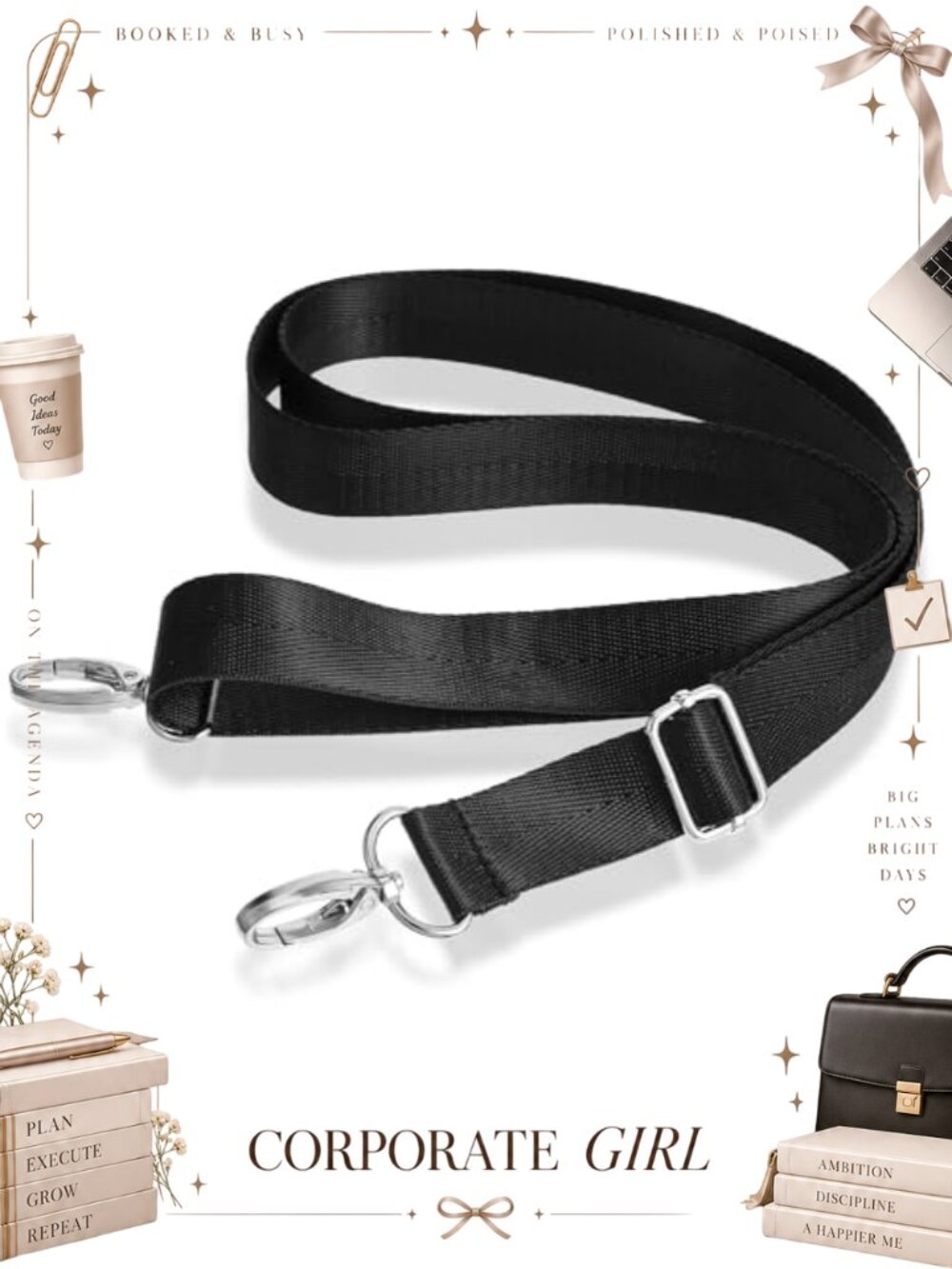 Nylon Crossbody Purse Strap Replacement Adjustable 1 Inch Wide